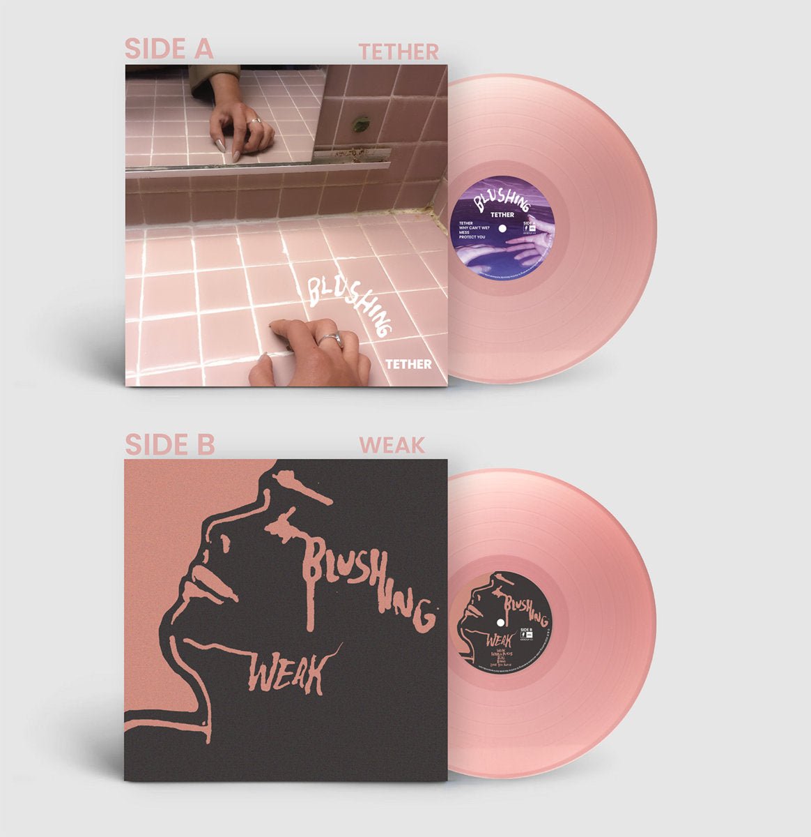 Blushing - Tether / Weak [Pink Vinyl]  (New Vinyl LP)